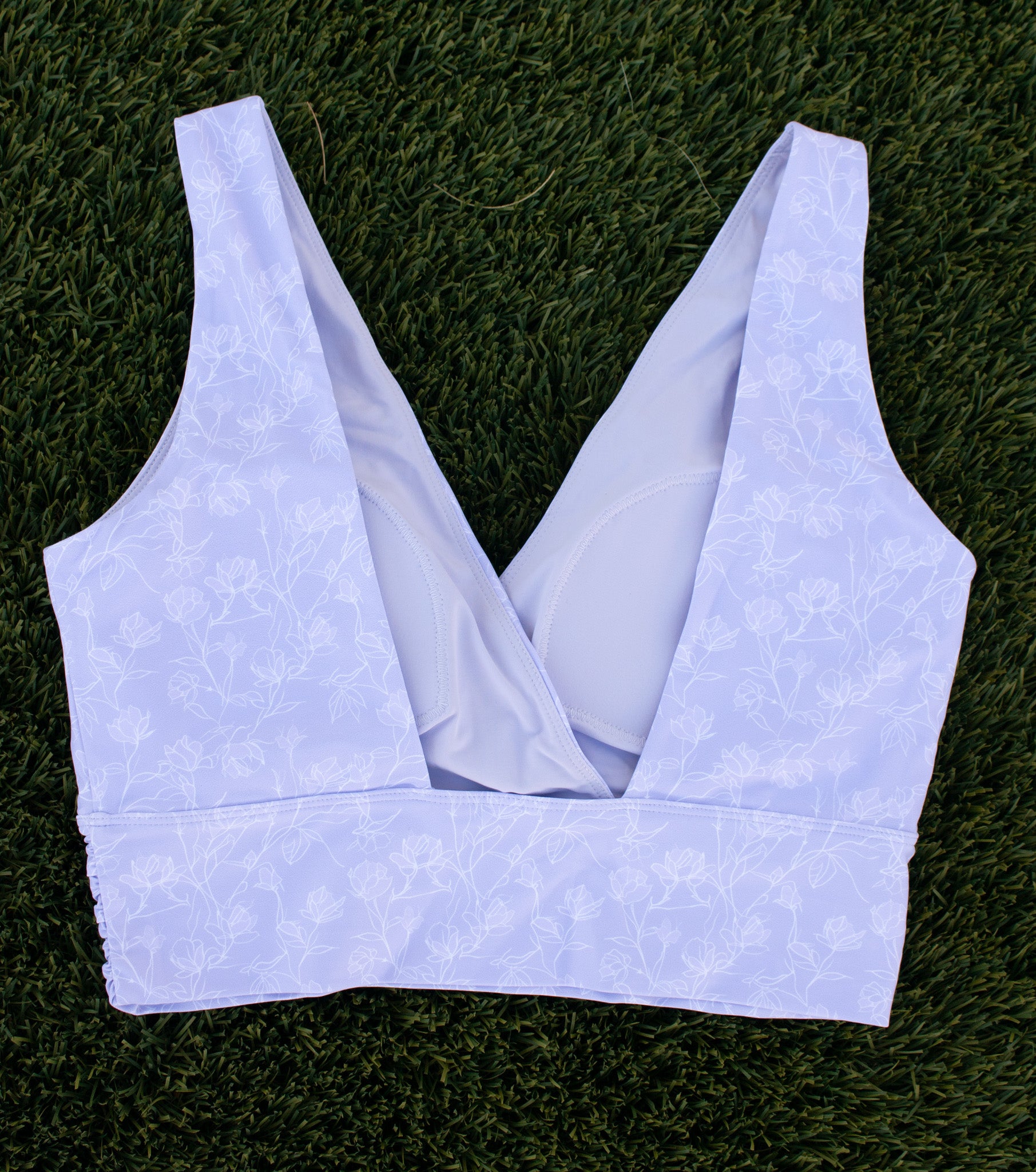 Modest swimwear top with full coverage, supportive top - back view