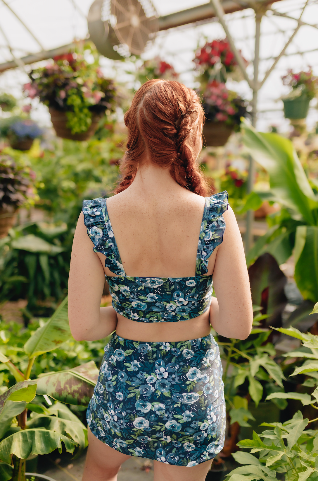 Modest swimwear top with full coverage, supportive top - back view