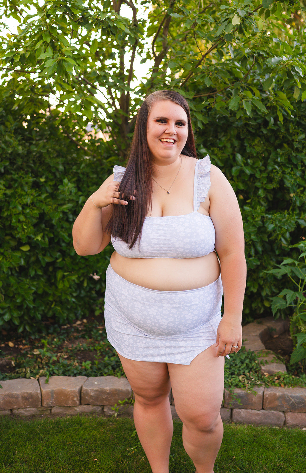 Modest swimwear top with full coverage, supportive top - plus size