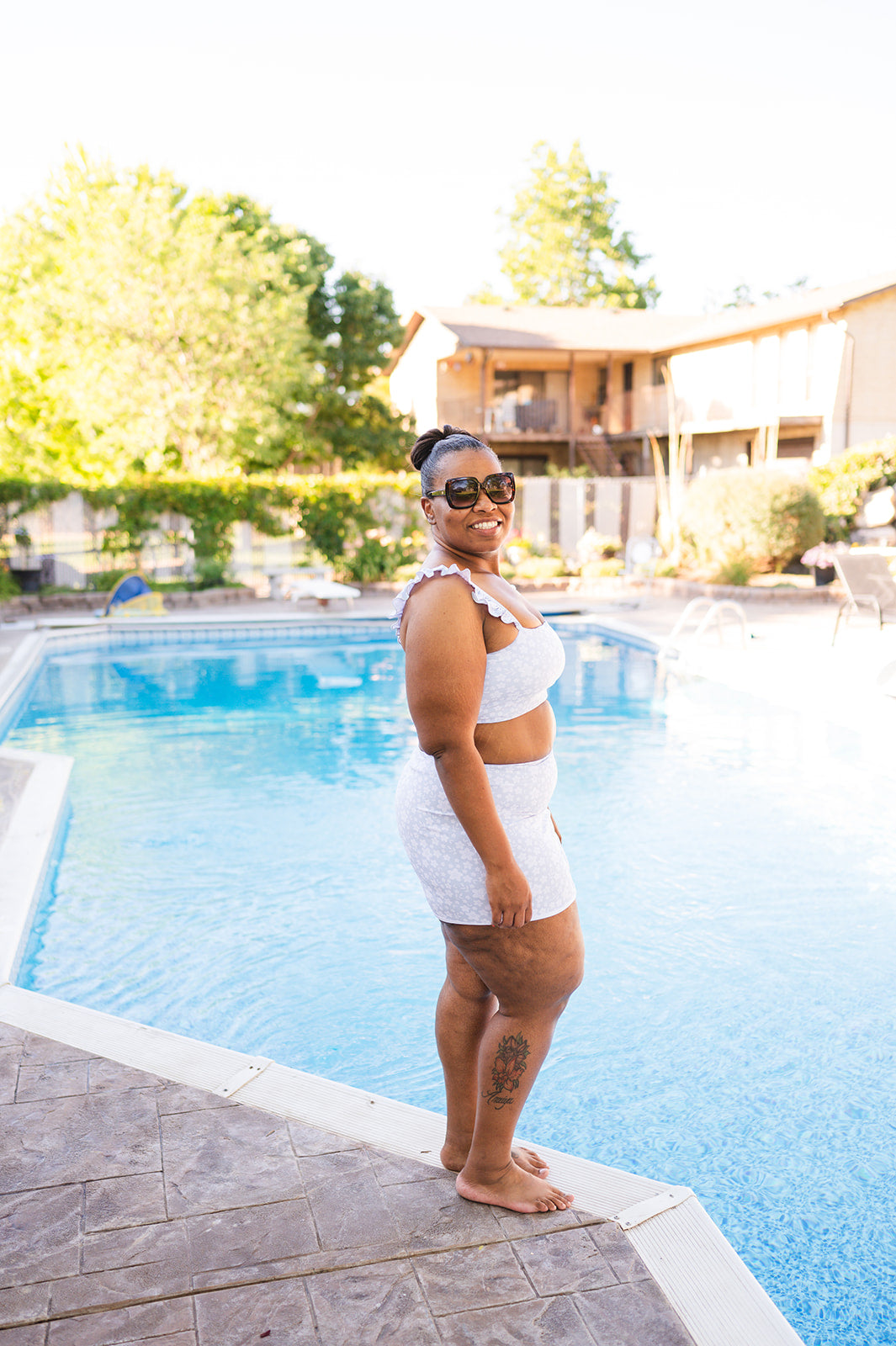 Modest swimwear skirt with full coverage - plus size, side view