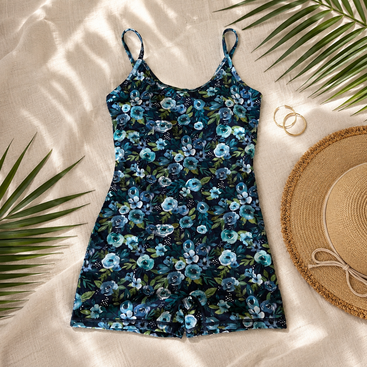 Aria in Navy Floral Romper