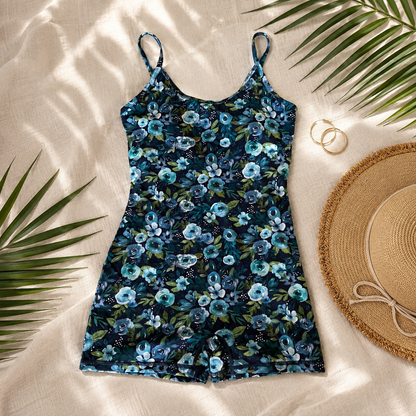 Aria in Navy Floral Romper