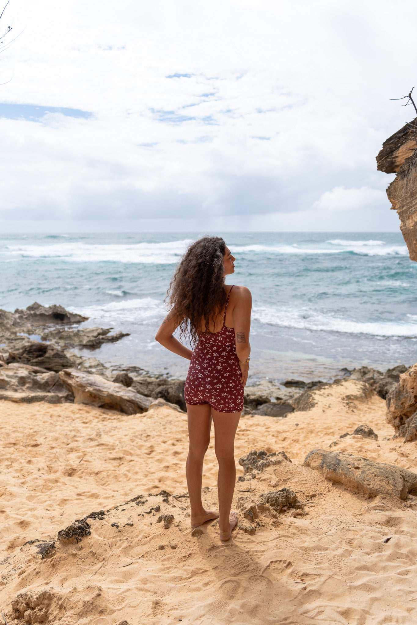 Cranberry Patch Swim Romper