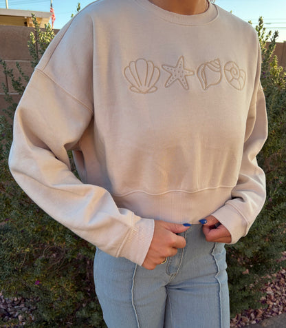 Seashell Cropped Sweatshirt