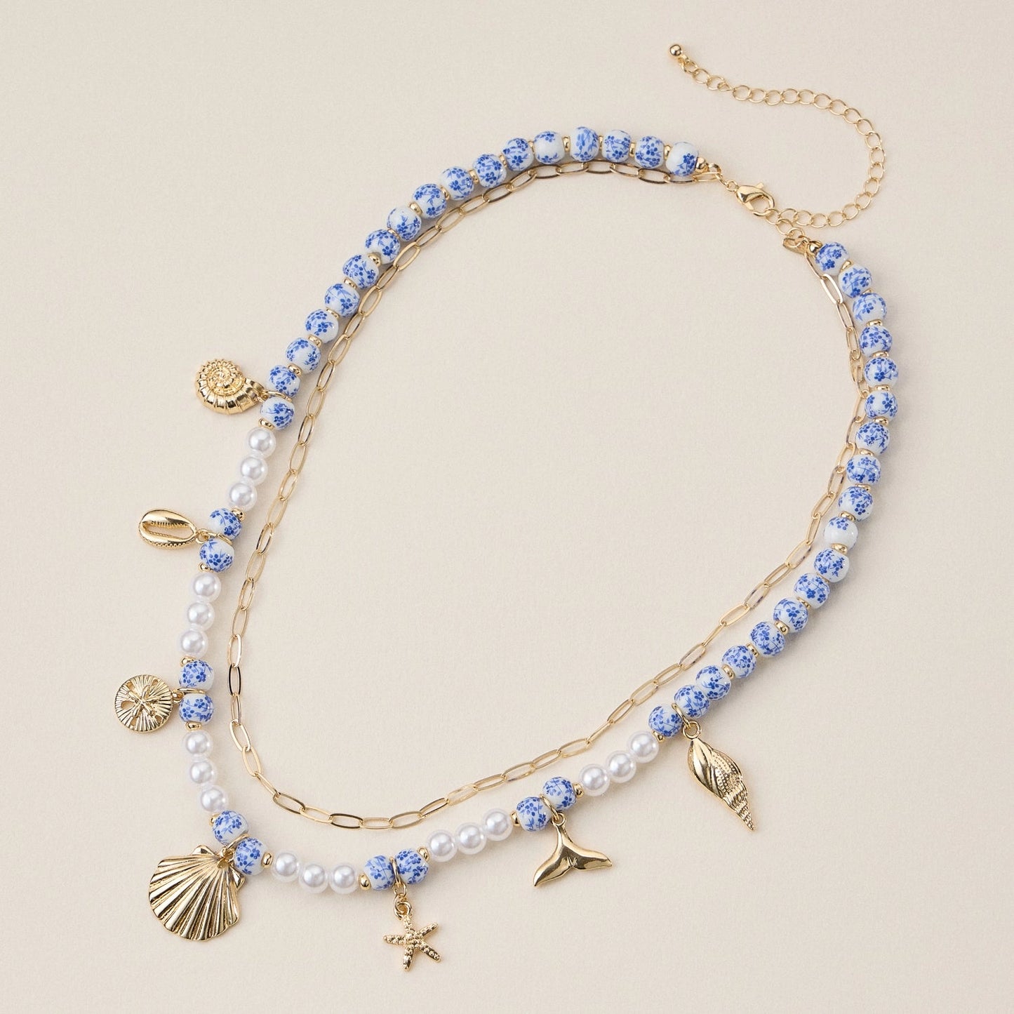 Seaside Charm Layered Bead Necklace