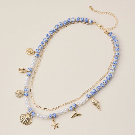 Seaside Charm Layered Bead Necklace