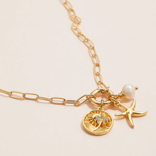 Gold Filled Starfish Charm Necklace